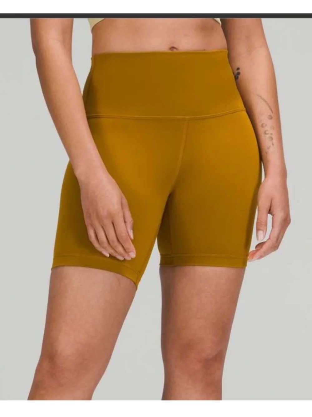 Lululemon High-Rise Bike Shorts 6”— Mustard